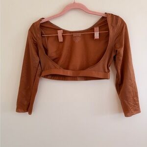 SKIMS Rust Long Sleeve Shape Wear Top